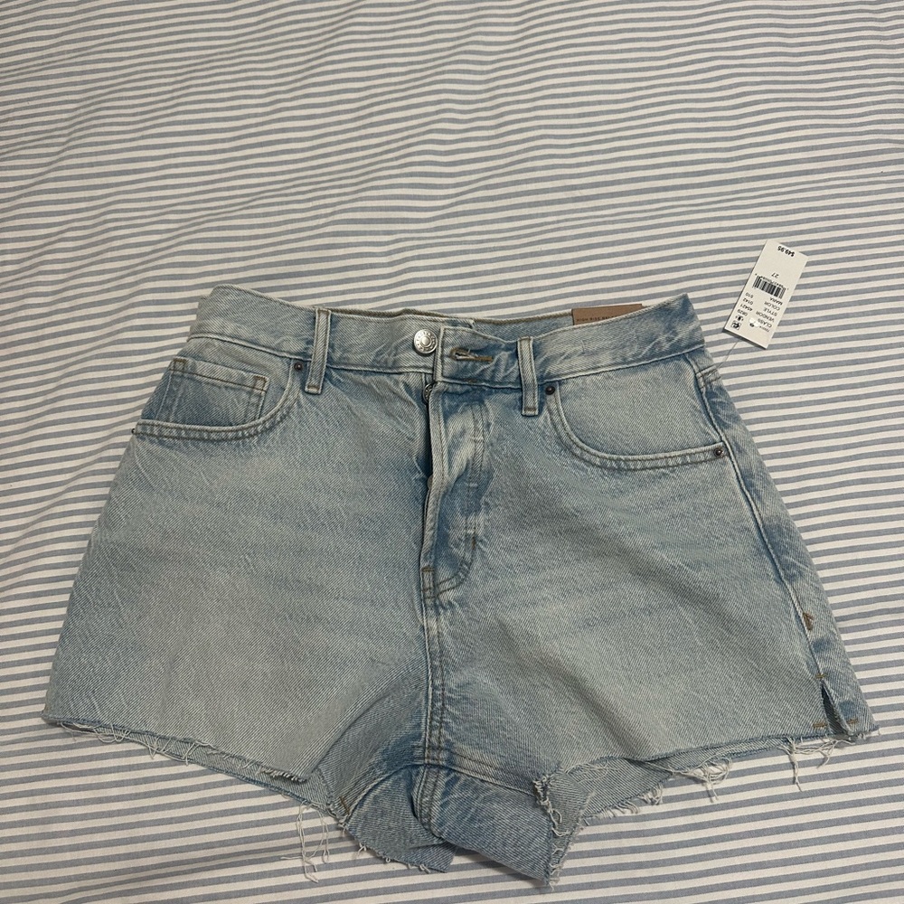 PacSun Blue Jean Shorts High-Waisted Cut-Off